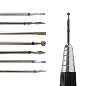Professional Factory Supply Manicure Tools Cuticle Clean Russian Stainless Steel Nail Drill Bits Diamond