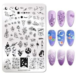 Professional Flower Custom Stainless Steel Stamp Plate Tool Image Kit Template Oem Polish Nail Art Stamping Plates