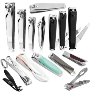 Professional French Nail Clippers Tools Stainless Steel Sharp Sturdy Fingernail and Toenail Manicure Nail Cutter for Feet