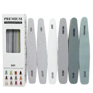 Professional Gel Nail File Set Manicure Polisher Washable Double Sided 180 240 Buffers Nail File