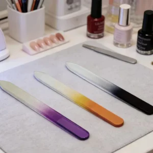 Professional Glass Nail File Buffer Double Side 80 60 Grit Disposable Sanding Washable Manicure Tool
