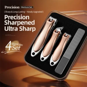 Professional Grade Stainless Steel Nail Clippers Manicure Set Finger Toe Wide Jaw Opening Sharp Blade Tip Cuticle Care Durable
