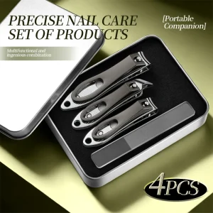 Professional Grade Stainless Steel Nail Clippers Set for Finger & Toe Nails with Wide Jaw Opening Sharp Blade Tip Cuticle Care