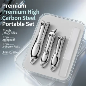 Professional Grade Stainless Steel Nail Clippers with Wide Jaw Opening Sharp Blade Tip for Finger & Toe Nails Cuticle Care