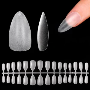 Professional Handmade Short Acrylic False Nails Set 300PCS Almond Matte Finish Clear Acrylic False Nails for Fingers