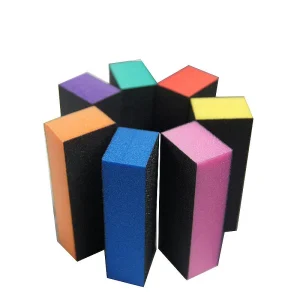 Professional High Quality Orange Black 3 Way Large Sponge Nail Buffer Manicure Pedicure Reusable Nail Buffer