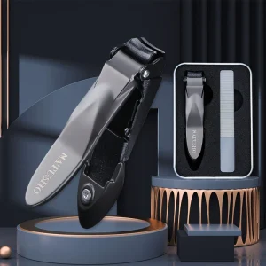 Professional Large sharp Heavy Duty Nail Nipper Stainless Steel Anti splash Toe Finger Nail Clipper Kit With Storage Catcher