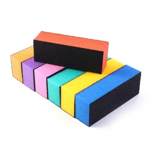 Professional Manicure Buffer Block 3 Sided Colorful Sponge Nail File for Pedicure Care & Nail Art Sanding Accessory
