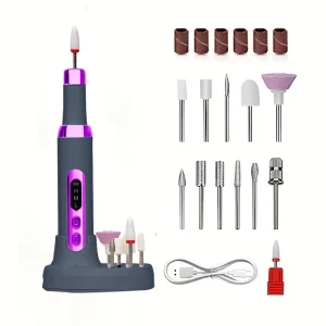 Professional Manicure Pedicure Kit Portable Nail File Cordless 35000 RPM Manicure Machine Electric Nail Drill Machine