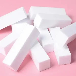 Professional Manicure Tool 4 Sided Sponge Nail Buffer File 80 100 180 240 Grit White Nail Buffer Block