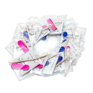 Professional Manicure Tool Mini Nail File and Orange Wood Stick Set Disposable Nail Art Tool 75% Alcohol Pad Small Nail Files