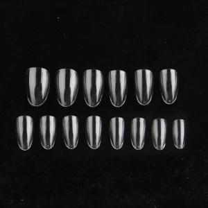 Professional Manufacturer Custom Price Tips Nail Full Cover Short Round Natural Soft Gel Nail Tips 168pcs box