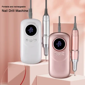 Professional Manufacturing Wireless Nail Drill Machine 35000RPM Stainless Steel Portable Rechargeable 36W Power Bank Function