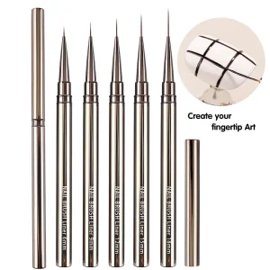 Professional Metal Handle Nail Art Brushes Set Line Art Brush Nail Extension Tool Pen Nail Art Drawing Liner Brush