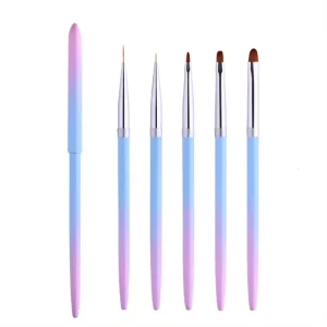 Professional Metal Rod Nails Gel Brushes Polish Design Pen Painting Nail Tool Art Acrylic Brush