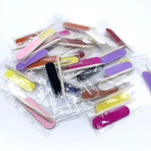 Professional Mini Nail File Set Colorful Filer 1800 180 Disposable Wooden Wood Stick Nail Sticker Application Mini File Nails