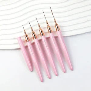 Professional Nail Art Pen Tools Set Ultra Fine Wire Carving Manicure Tools Set Pink Metal Rod for Nail Art Painting
