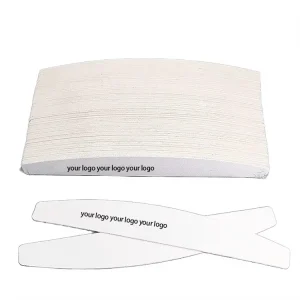 Professional Nail Art Tools Half Moon Shape Grey Zebra Nail Files for Salon 80 100 180