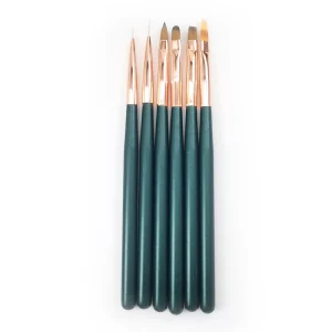 Professional Nail Brush Wood Handle Nail Art Brush Set with Nylon Hair