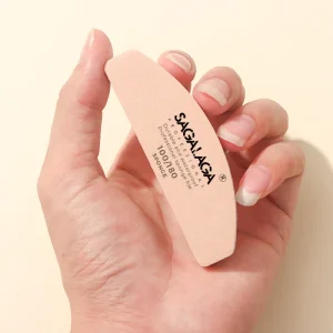Professional Nail Buffer with 80 120 100 180 220 280 Grit Customized Logo Half Moon Shapes Manicure Nail File Sponge Nail Files