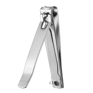 Professional Nail Clippers Silver Carbon Steel Big Nail Cutter with Curved Blade and Nail File for Salon Use (BT2058)