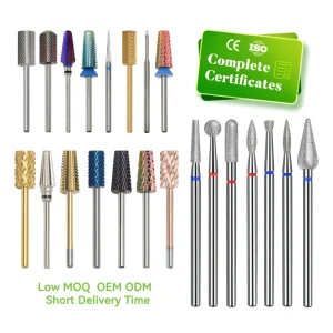 Professional Nail Drill Bit 4XC Pink OEM Logo Milling Cutter Tapered Barrel Manicure Carbided Tungsten Nails Kit And Tools Set