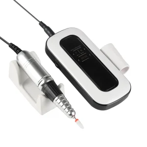 Professional Nail Drill Machine 35000RPM Portable Pedicure Tool Cordless USB Plug Rechargeable Steel Bit for Salon Use
