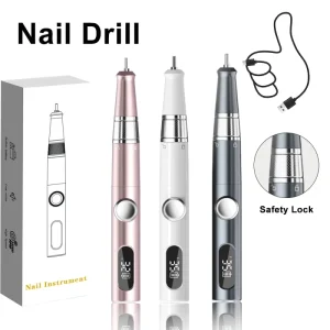 Professional Nail Drill Machine Electric Nail File Portable Rechargeable Salon Manicure Tool Acrylic Gel Polishing Device