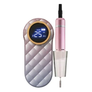 Professional Nail Drill Machine with Plastic Carbide Steel Bits for Pedicure Polish Salon Use