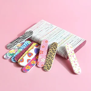 Professional Nail File 100 180 Colorful Disposable Nail File Mini Nail File and Buffer Manicure Tool