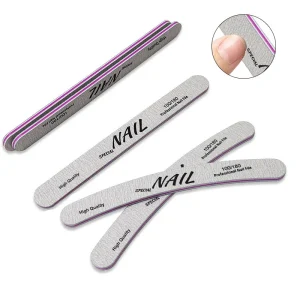 Professional Nail File 100 180 Sandpaper Strong Thick Nail Files Buffer for Manicure Grey Sandpaper Straight Nail File Tools
