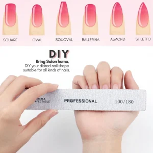 Professional Nail File 100 180 Washable Nail Files Buffers 80 80 Emery Board Straight Sanding Files
