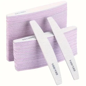 Professional Nail File Buffers 100 180 Grit Double Sided for Acrylic Nails Reusable Manicure Tools
