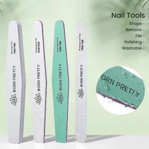 Professional Nail Files Custom Logo Reusable Double Sided Emery Board 100 180 Grit Nail Files Tools for Natural Nail
