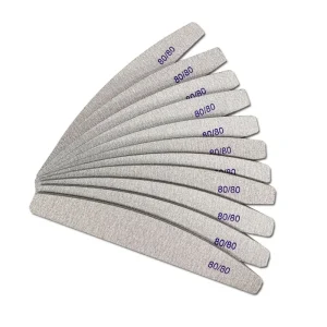 Professional Nail Files Halfmoon Polishing Grinding Manicure Pedicure 80 100 180 240 Grit Nail Buffers for DIY