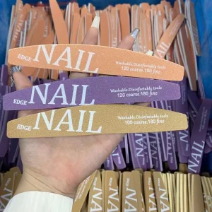 Professional Nail Files for Manicure Mix Color Limas 80 100 120 150 180 Grit Sandpaper Cuticle Remover Buffer File Manicure Tool