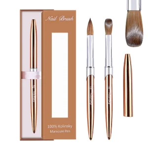 Professional Nail Gel Painting Brush 100% Kolinsky Hair Acrylic Nail Art Brush for Manicure