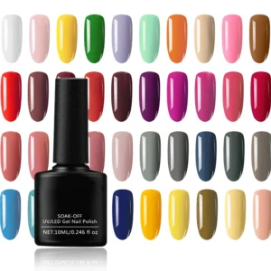 Professional Nail Gel Supplier OEM Bottles Glitter Colors Soak Off Led Nails Polish Color uv gel Nail Polish