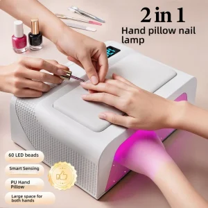 Professional Nail Lamp With Hand Pillow 72W Nail Dryer Lamp for Manicure 60 LEDs Automatic Sensing UV LED Nail Lamp for Nail Art