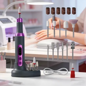 Professional Nail Polish Machine Repair Set Portable Nail Drill Cordless 18000 RPM Pen Shape Brushed Motor Electric