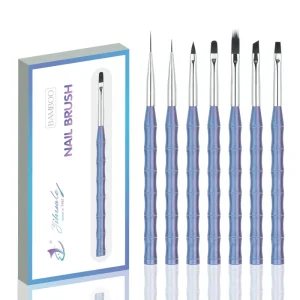 Professional Nail Salon Brushes Bamboo Shape Acrylic Handle Liner Detail Gel 3D Manicure Brush Nail Brush