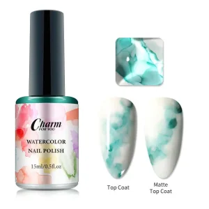 Professional Nail Salon Polish 10 Colors Watercolor Ink Nail Polish 15ml Clear Liquid Gel for Nail Art Design