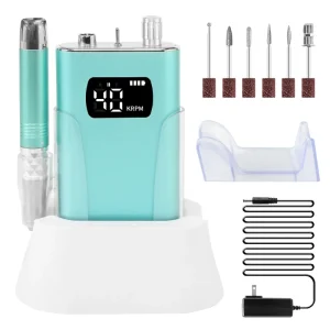 Professional Nail Tool Cordless 65W 40000RPM Powerful Brushless Motor Rechargeable Nail Drill Machine With Charging Base