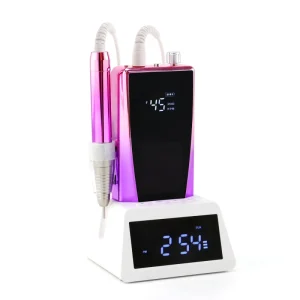 Professional Nail Tools Nail Drill Machine 45000 Rpm Clock Design Brushless Rechargeable Power Dock Efile