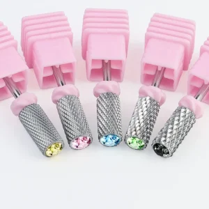 Professional Nail Tools Straight Cut Nail Drill Bit with Rhinestone for Manicure Drill Accessories