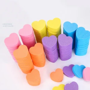 Professional New Heart Shape Pink Black Color Mini Nail Files With Customized Logo Double Side Nail File and Buffer