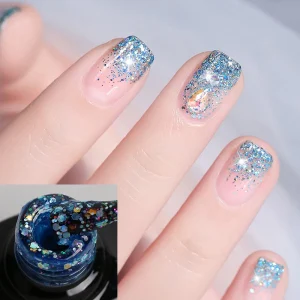 Professional Odorless UV Nail Gel with Glitters Summer Nail Gel Long Lasting Gel for Nails High Quality Semi Production Kilogram