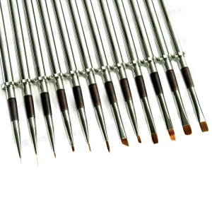 Professional Painting Nail Brushes Logo Customization Nylon Hair Metal Handle Acceptable Beauty Nail Brush