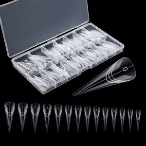 Professional Plastic Gel Builder Mold Straight Acrylic Nail Tips Gel Nail Extension Nail Dual Form