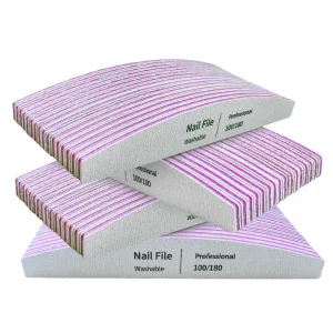 Professional Plastic Nail Files 100 180 Grit Double Sided Durable Nail files Buffers for Salon & Home Use